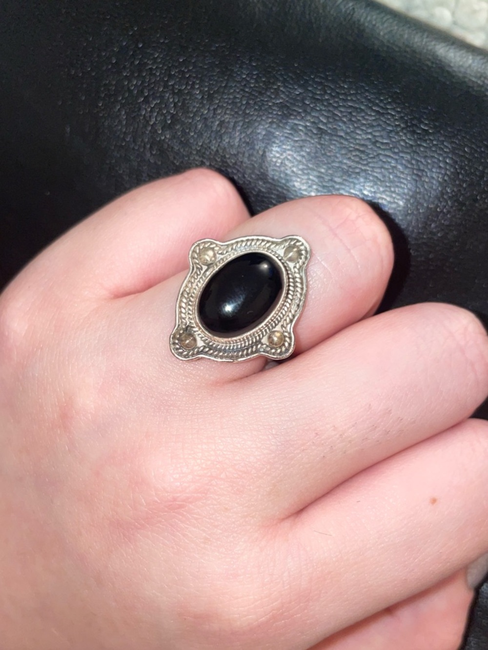 Black Onyx w silver detailing